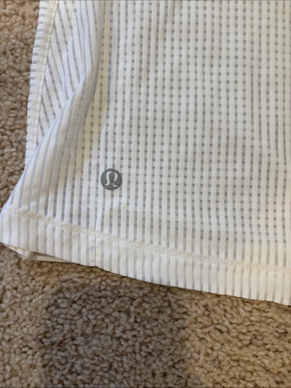 Lululemon athletica White Sheer Stripe Racerback Tank - Picture 3 of 5